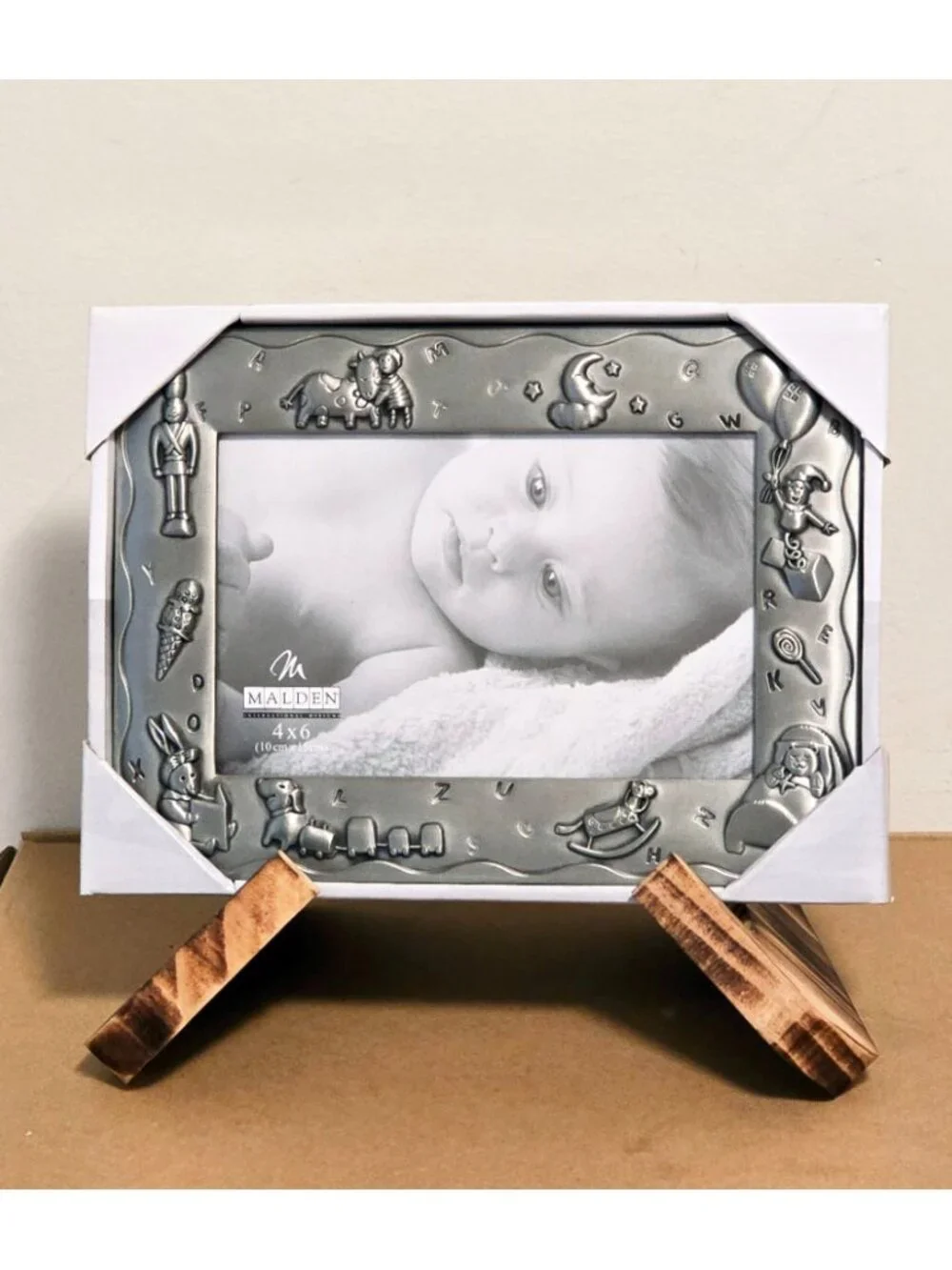 Malden Sweet Dreams Pewter 4x6 Baby Nursery Picture Frame New NIP Moon Ice Cream